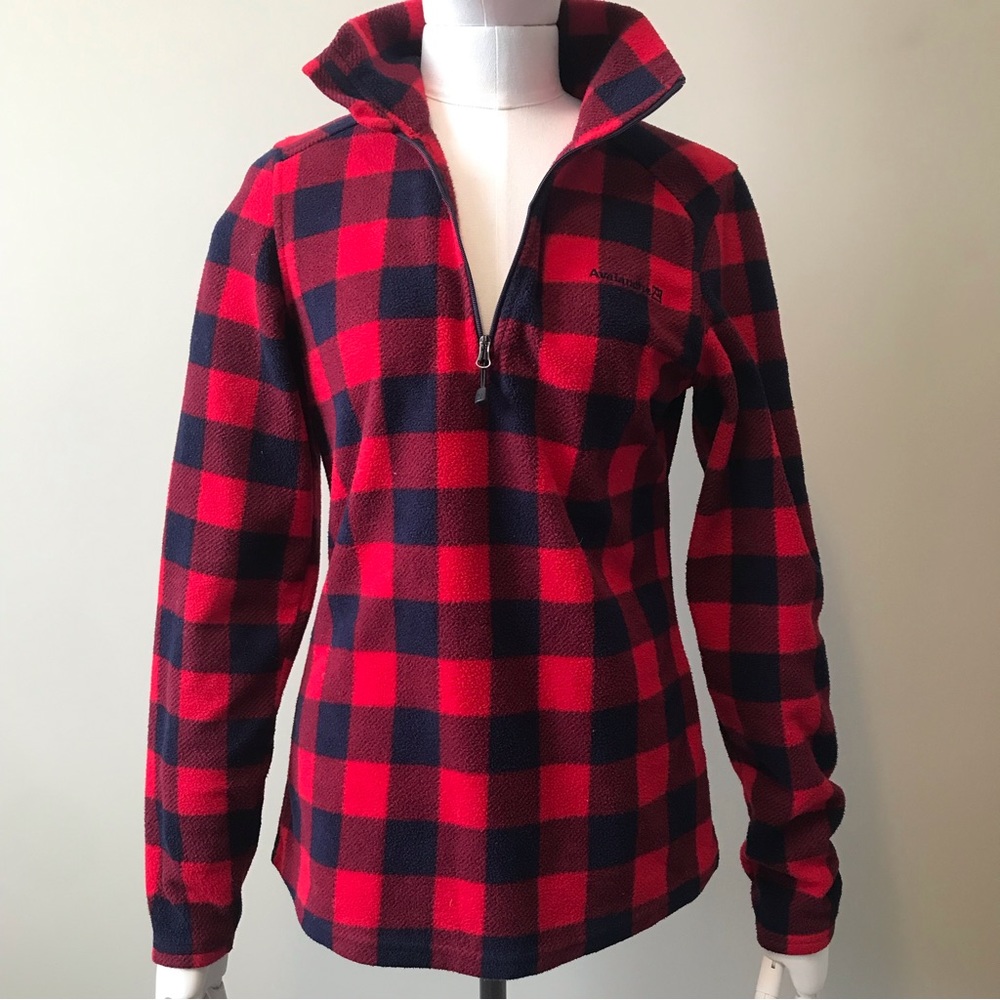 Avalanche Fleece 1/4 Zip Pullover Plaid Sweatshirt Layer